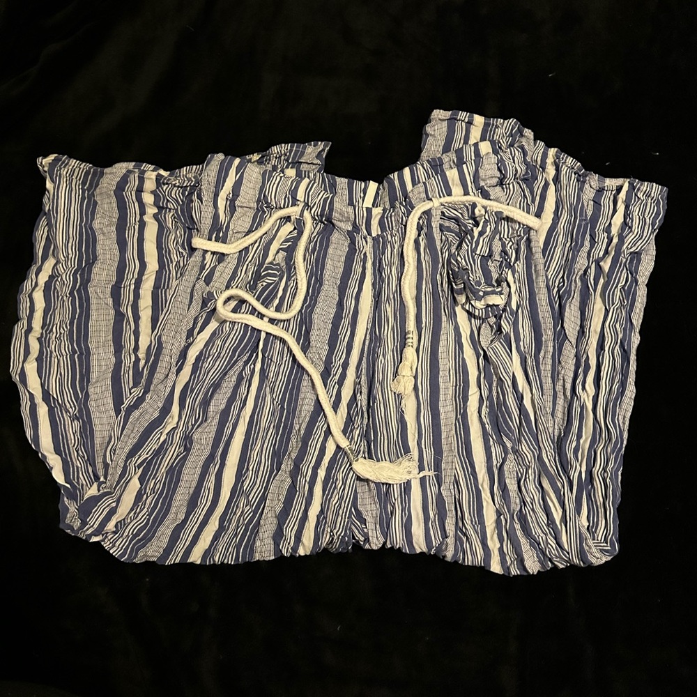 Truth Navy and White Striped Pants